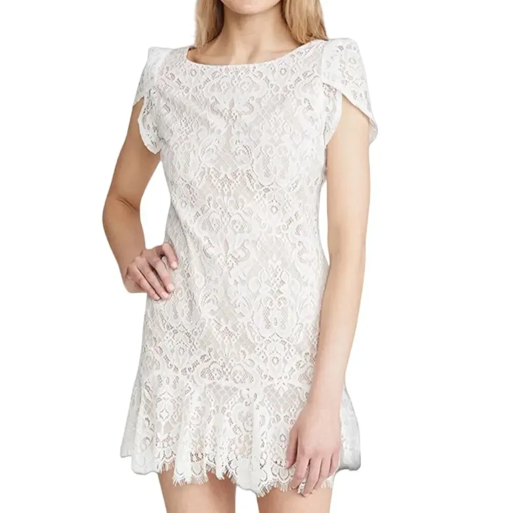 BB Dakota Steve Madden Revolve Fast Lace Environment White Lace Fairy Mini Dress - Picture 3 of 10